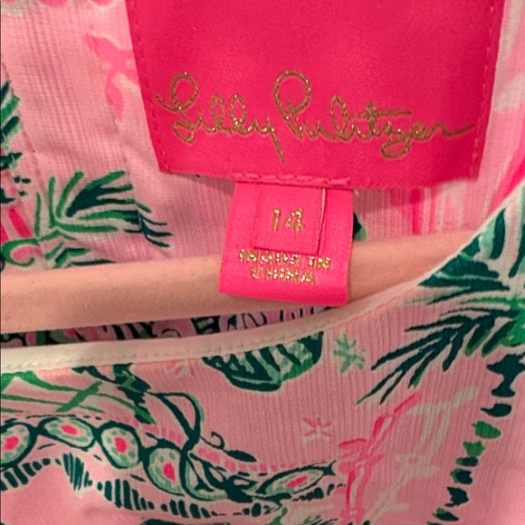 Lilly Pulitzer Pink and Green shift Dress size 14 - Picture 4 of 7